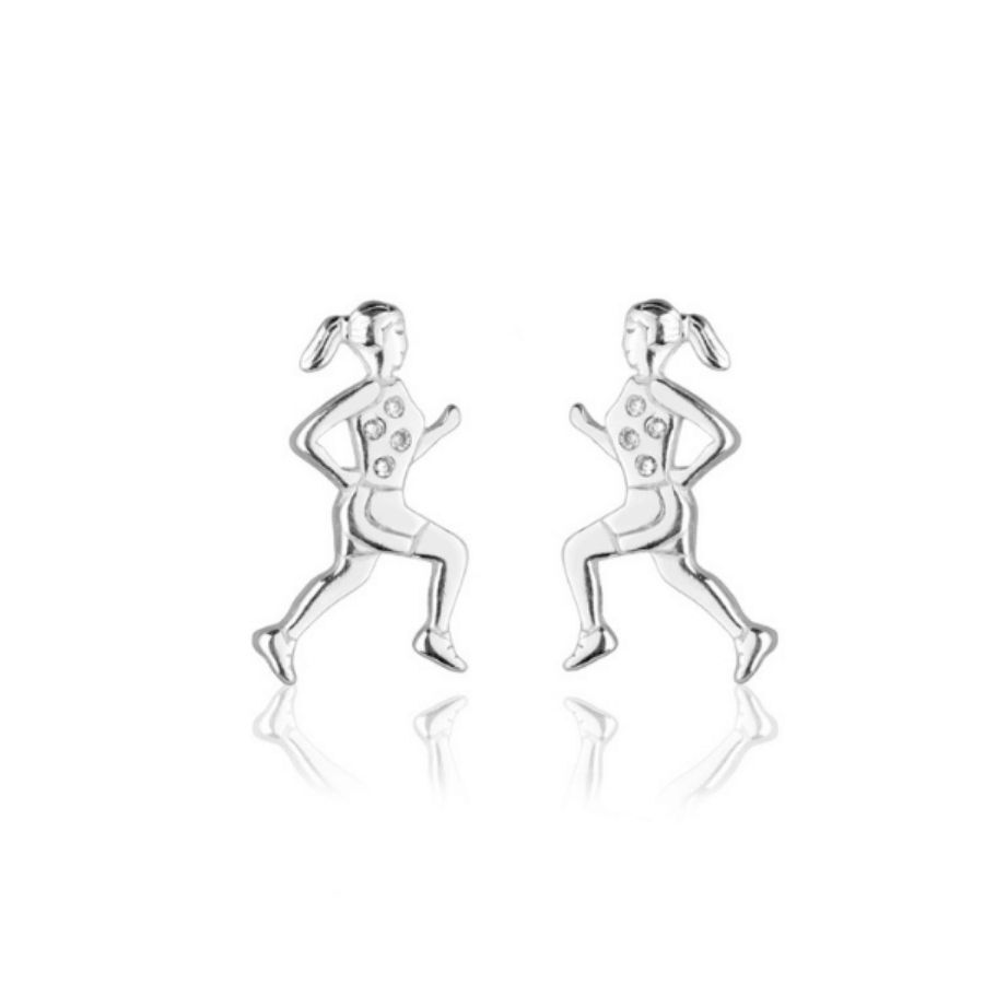 Pendiente grande de corredor de plata